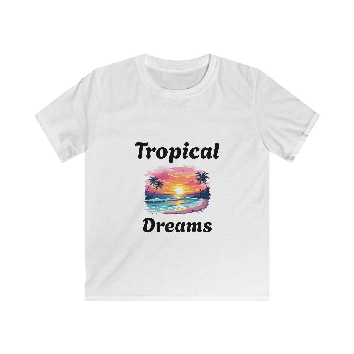 Tropical Dreams Kids Tee, Kids Summer Shirt, Beach Vacation Tee, Fun Youth Apparel, Perfect Gift for Kids